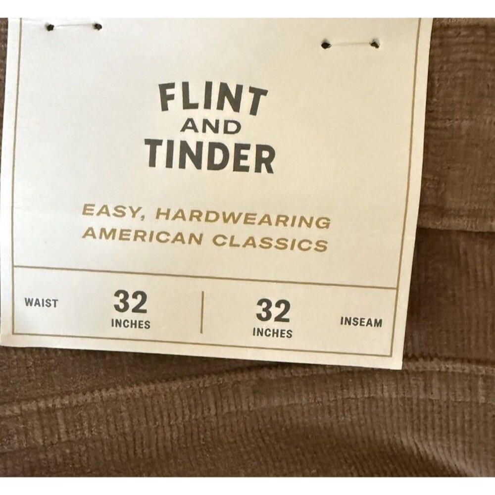 Flint And Tinder Brown Slim Fit Corduroy Men’s Pants Size 32 By 32 - Picture 8 of 10
